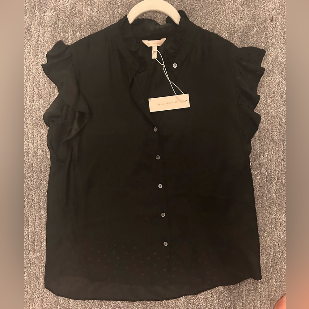 NWT Rebecca Taylor silk heart ruffle blouse.